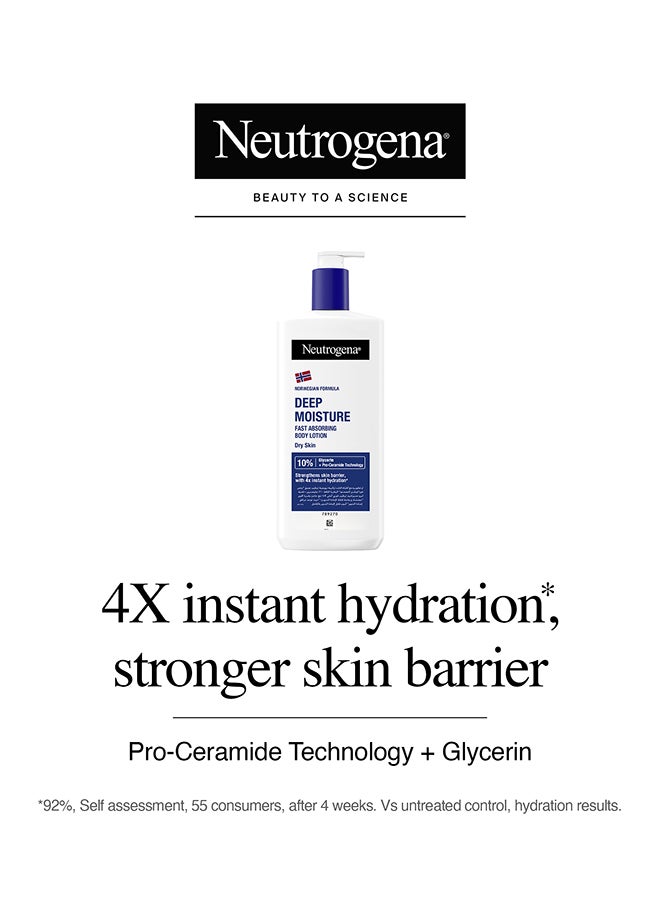 Neutrogena Norwegian Formula Deep Moisture Body Lotion For Dry Skin, 400ml blue 400ml - Image 2