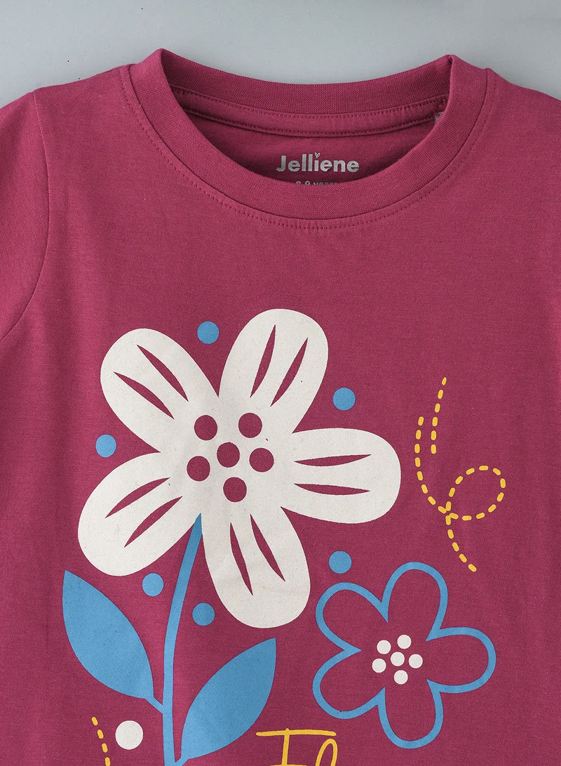 Jelliene Basic round neck graphic t-shirt