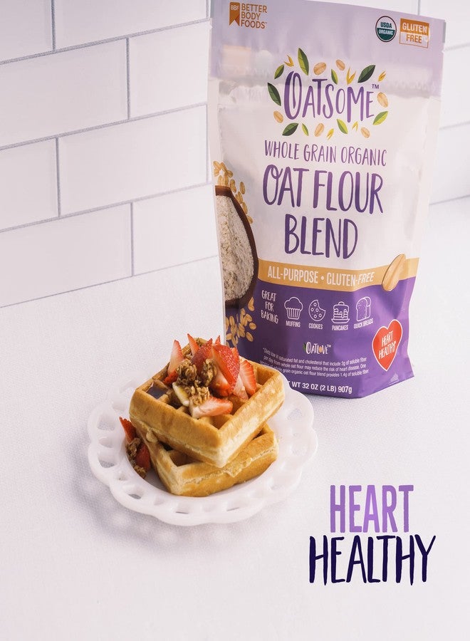 Oatsome مزيج دقيق الشوفان العضوي من أوتسوم، حبوب كاملة، خالٍ من الغلوتين، دقيق متعدد الاستخدامات للخبز، نباتي، 2 رطل، 32 أونصة - Image 5