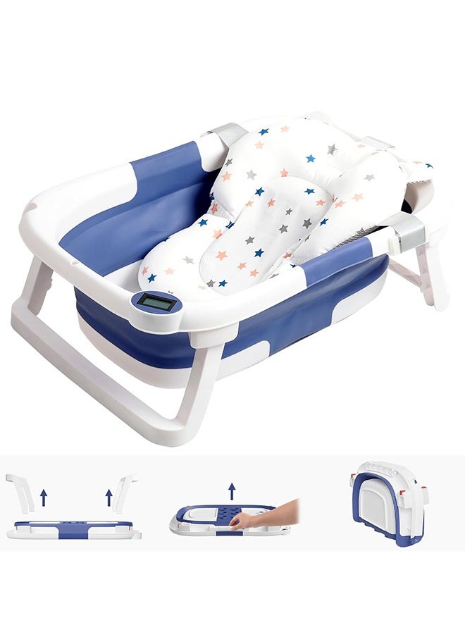 Arabest - Bath Tub Foldable Bathtub,Collapsible Bath Tub,Portable Safe Shower Basin for Newborn,Toddler,Infant (Blue) - Image 1