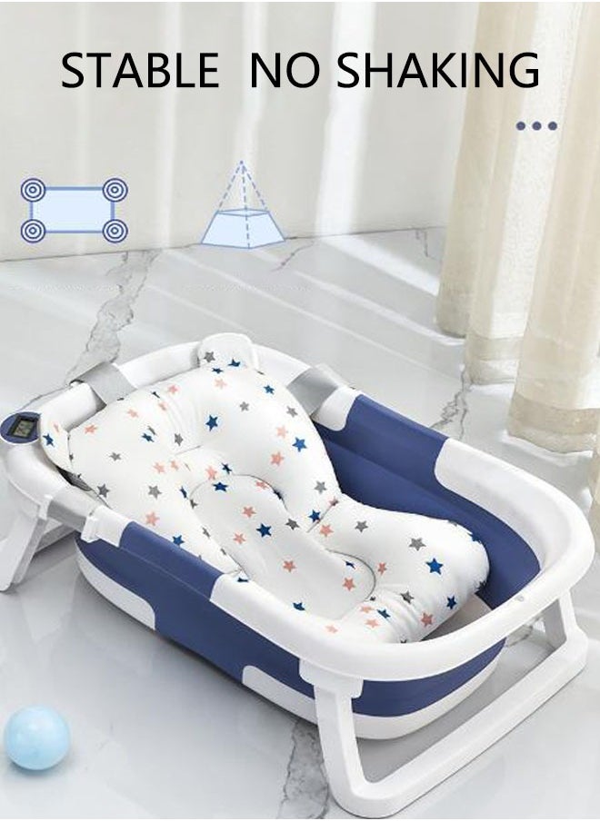 Arabest - Bath Tub Foldable Bathtub,Collapsible Bath Tub,Portable Safe Shower Basin for Newborn,Toddler,Infant (Blue) - Image 1