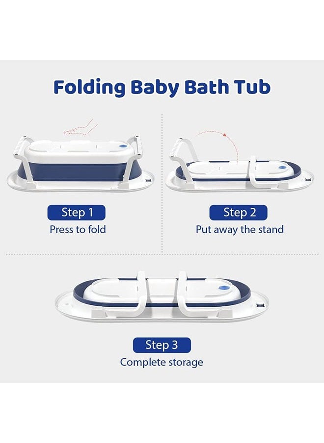 Arabest - Bath Tub Foldable Bathtub,Collapsible Bath Tub,Portable Safe Shower Basin for Newborn,Toddler,Infant (Blue) - Image 1