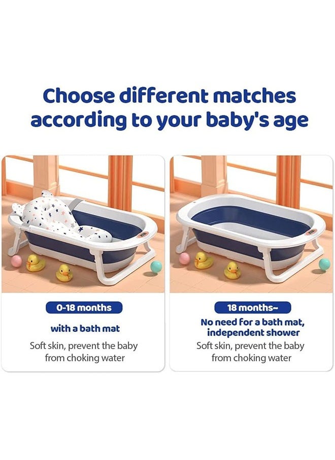 Arabest - Bath Tub Foldable Bathtub,Collapsible Bath Tub,Portable Safe Shower Basin for Newborn,Toddler,Infant (Blue) - Image 1