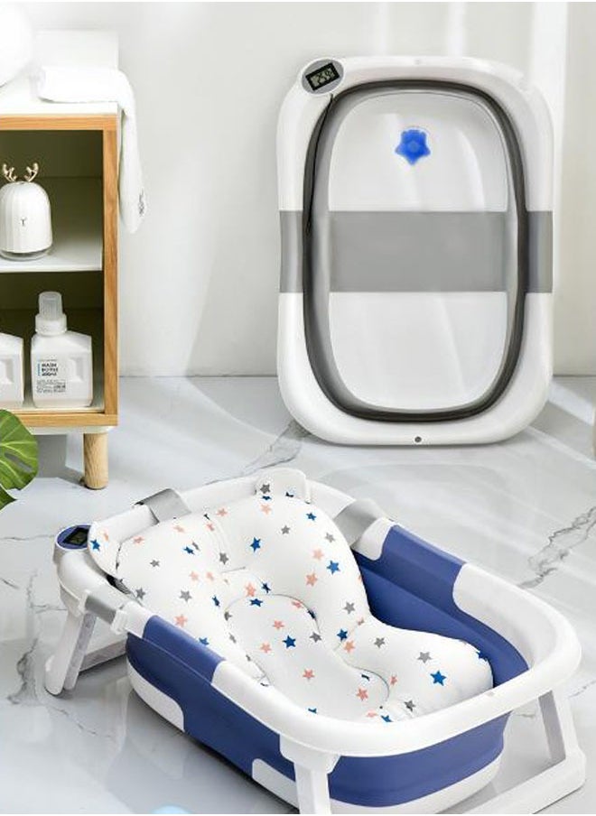 Arabest - Bath Tub Foldable Bathtub,Collapsible Bath Tub,Portable Safe Shower Basin for Newborn,Toddler,Infant (Blue) - Image 1