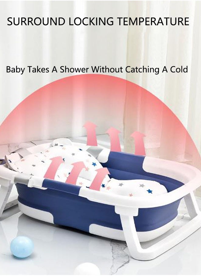 Arabest - Bath Tub Foldable Bathtub,Collapsible Bath Tub,Portable Safe Shower Basin for Newborn,Toddler,Infant (Blue) - Image 1