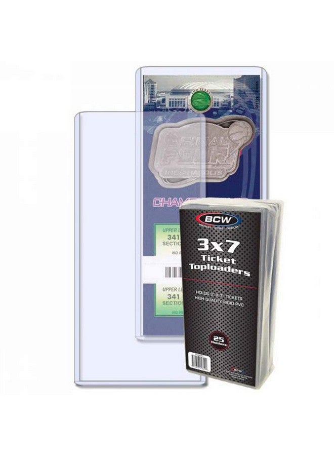BCW 3x7 - Ticket Toploader (25 Pack) - Rigid PVC Sleeve for Photos, Prints, Tickets, and More | Crystal Clear Topload Holder for Trading Cards, Memorabilia, Collectibles, and Events - Image 1