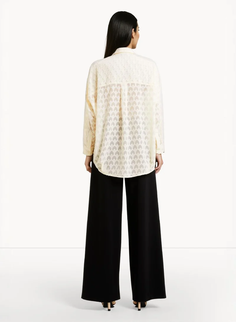 فرنش كونكشن Geo Burnout Popover Shirt