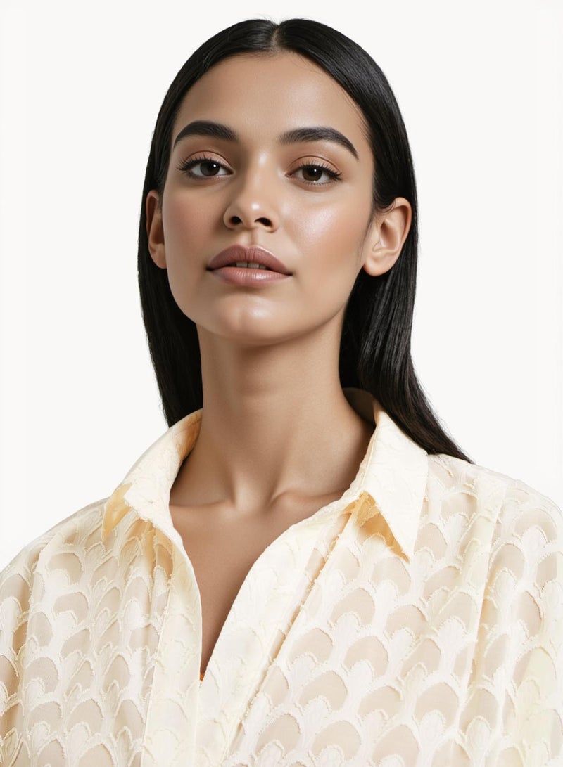 French Connection Geo Burnout Popover Shirt - Image 4