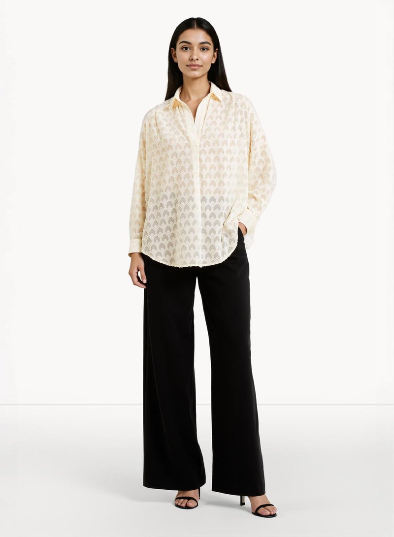 French Connection Geo Burnout Popover Shirt - Image 3