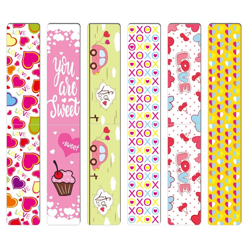 TUPARKA 36 PCS Magnetic Bookmarks Valentine's Day Bookmark Gift for School Prizes and Valentine's Party Favors for Kids - Image 1
