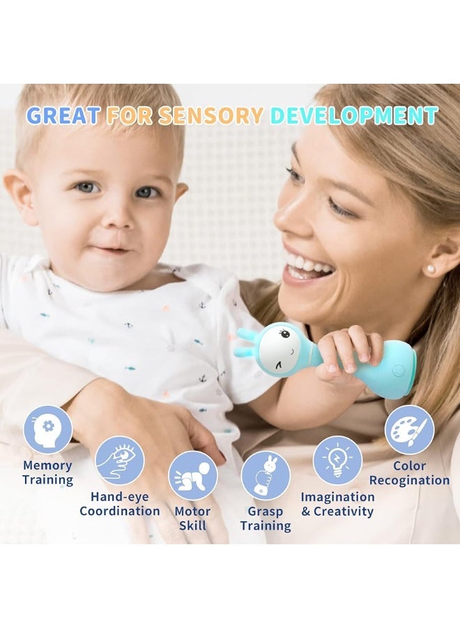 alilo Smart Bunny Baby Rattle Musical Light Up Toys, Infants Newborns Baby Toys 0-3-6-12-18-24 Months,1 Year Old Baby Gifts, 4 Music Modes and Color Recognition Function with 9 Color Card - Image 2