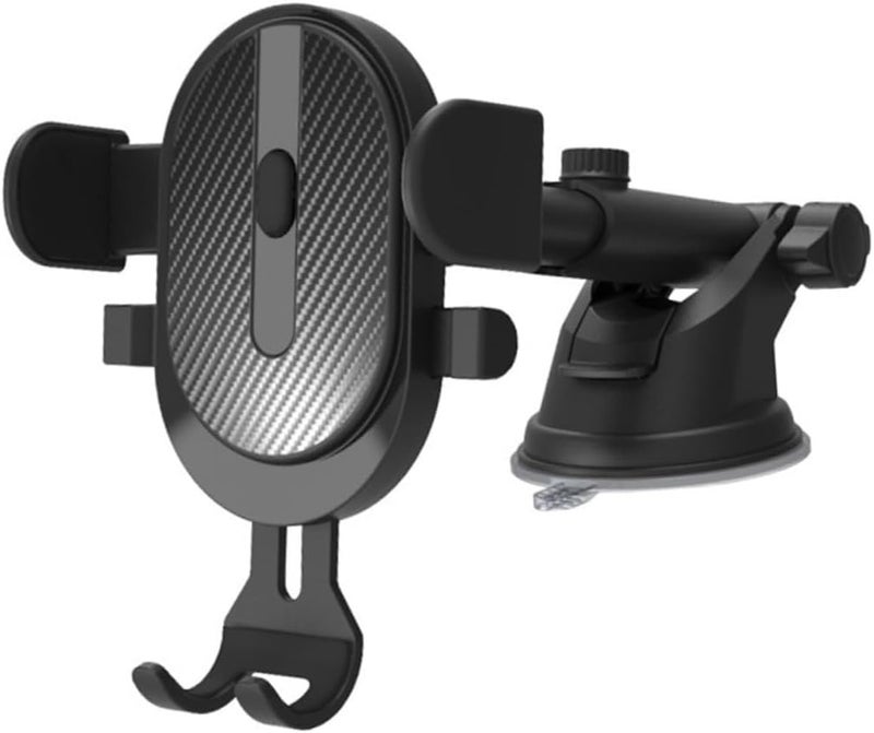 Dual Purpose Car Holder with Strong Suction Cup and Air Vent Mount Black Bracket Compatible with Smartphones Easy Installation Without Tools Non Design for Charging and Buttons - Image 1