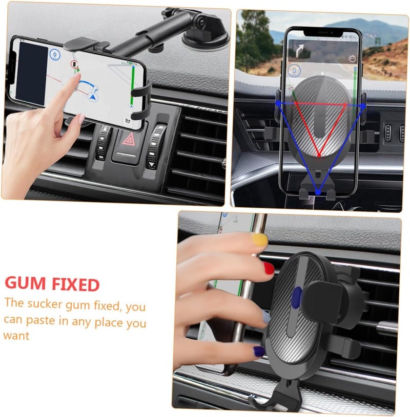 Dual Purpose Car Holder with Strong Suction Cup and Air Vent Mount Black Bracket Compatible with Smartphones Easy Installation Without Tools Non Design for Charging and Buttons - Image 5