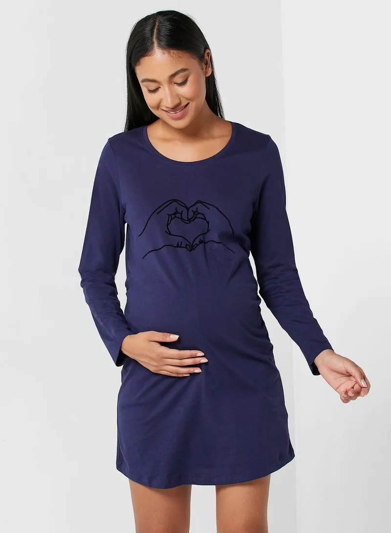 hunkemoller Crew Neck Graphic Dress