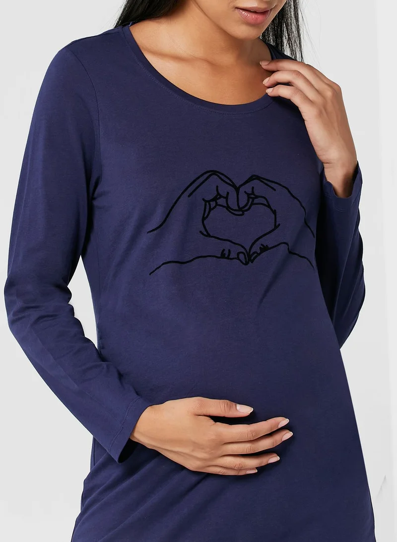 hunkemoller Crew Neck Graphic Dress