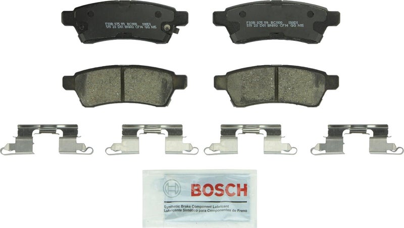 BOSCH BC1100 QuietCast Premium Ceramic Disc Brake Pad Set - Rear for Nissan Frontier, Xterra, Suzuki Equator