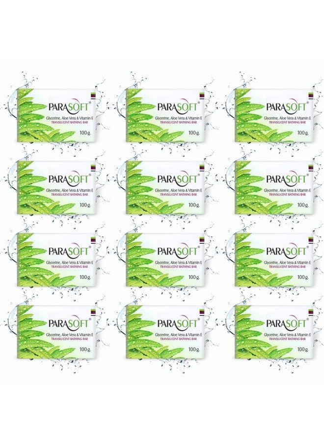 Parasoft Moisturising Daily Skin Nourishing Bathing Bar with Goodness of Aloe Vera, Glycerine & Vitamin E For Dry & Sensitive Skin -100 gm(Pack of 12) - Image 1