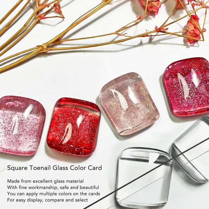 50pcs Nail Color Card, Nail Polish Color Display Card with Clear and Safe Glass Square Tip, for Beauty Salon Nail Studio - Image 3