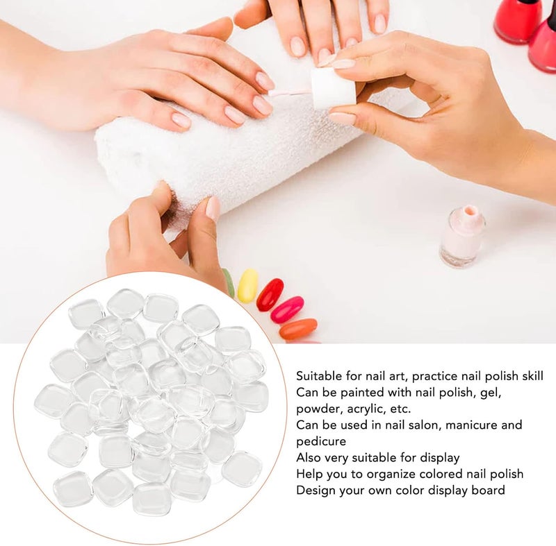 50pcs Nail Color Card, Nail Polish Color Display Card with Clear and Safe Glass Square Tip, for Beauty Salon Nail Studio - Image 4