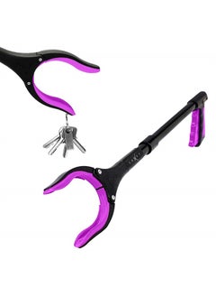 Grabber Reacher Tool 19 Inch Long, Foldable Pick Up Stick - Strong Grip Magnetic Tip - Heavy Duty Trash Picker Claw Reacher Grabber Tool Elderly Wheelchair Mobility Aid (Pink)