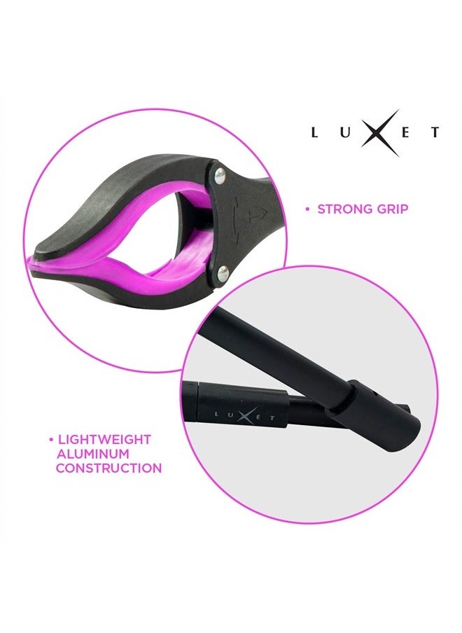 Luxet - Grabber Reacher Tool 19 Inch Long, Foldable Pick Up Stick - Strong Grip Magnetic Tip - Heavy Duty Trash Picker Claw Reacher Grabber Tool Elderly Wheelchair Mobility Aid (Pink) - Image 1