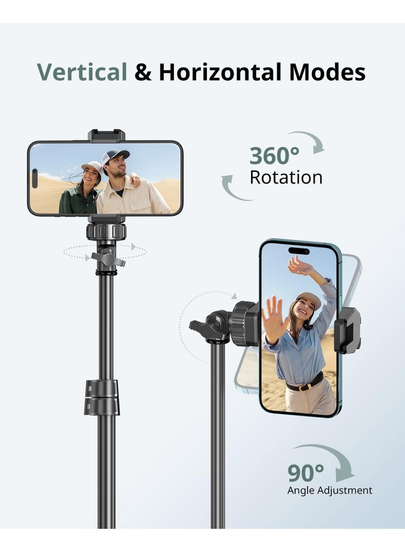 62" Extendable Phone Tripod & Selfie Stick – Adjustable Stand with Wireless Remote, Compatible with Smartphones and Cameras - Image 3