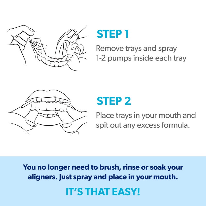 EverSmile AlignerFresh Original Clean Spray | Retainer & Invisalign Compatible Cleaner Spray - On The Go Aligner Cleaning & Teeth Whitening. Kills Bacteria & Freshens Bad Breath. Mint (1 Pack) - Image 5