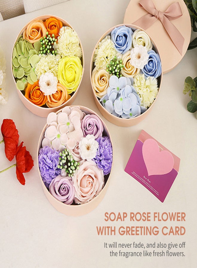 Soap Rose Flower in Gift Box with Greeting Card Artificial Fake ROse Flowers Scented Forever Soap Rose Flower for Women Mother's Day Valentine Romantic Wedding Home Party Festivals Anniversary - Image 4