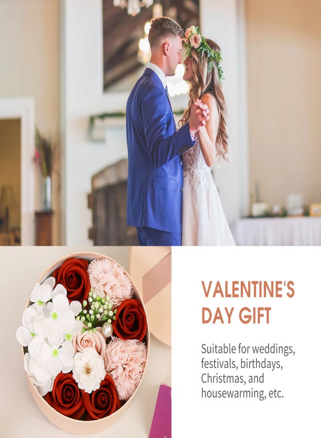 Soap Rose Flower in Gift Box with Greeting Card Artificial Fake ROse Flowers Scented Forever Soap Rose Flower for Women Mother's Day Valentine Romantic Wedding Home Party Festivals Anniversary - Image 3