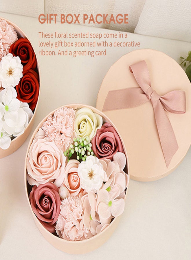 Soap Rose Flower in Gift Box with Greeting Card Artificial Fake ROse Flowers Scented Forever Soap Rose Flower for Women Mother's Day Valentine Romantic Wedding Home Party Festivals Anniversary - Image 2