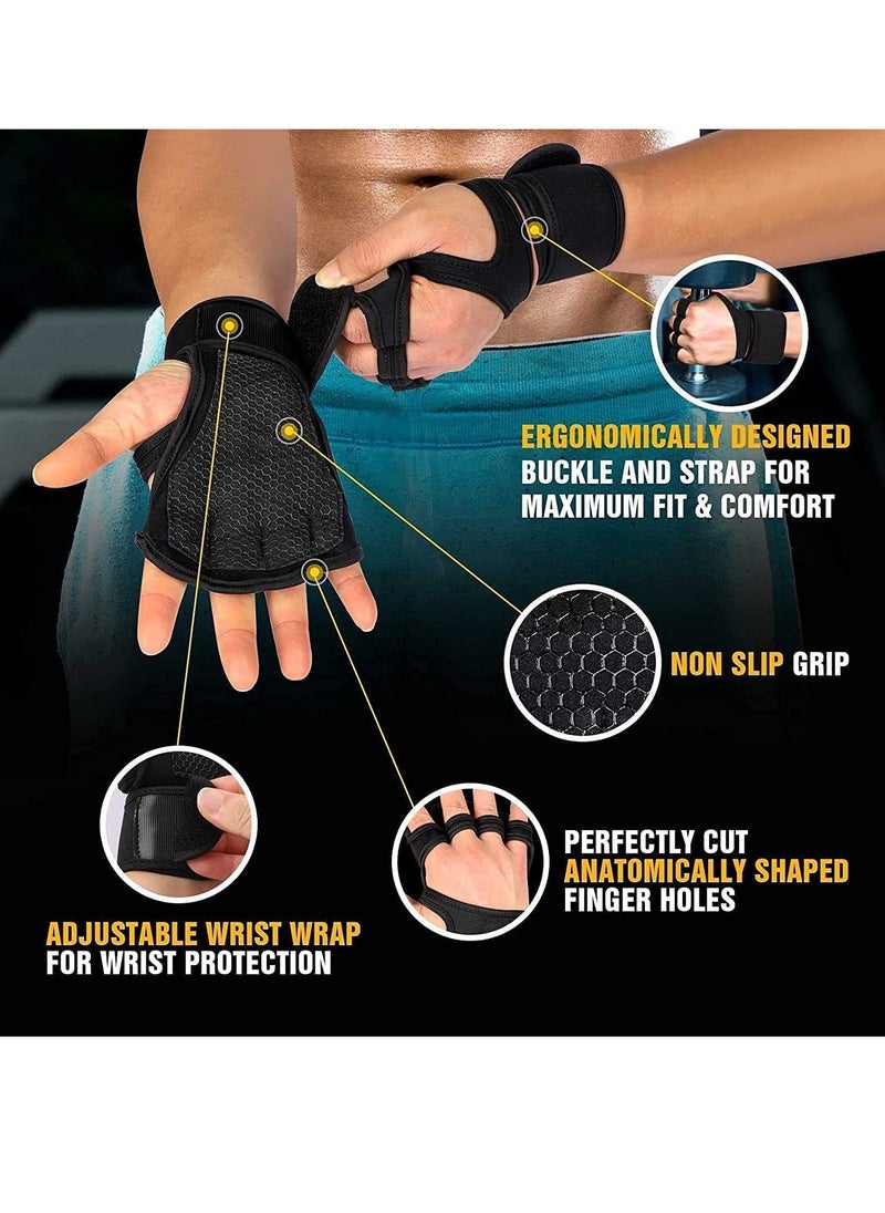 Arabest Gym Workout Gloves Cross Training Weight Lifting Gloves with Built in Wrist Wrap Support for Men and Women, Non Slip Silicone Padding, Palm Protection & Wrist Protection  - Image 4