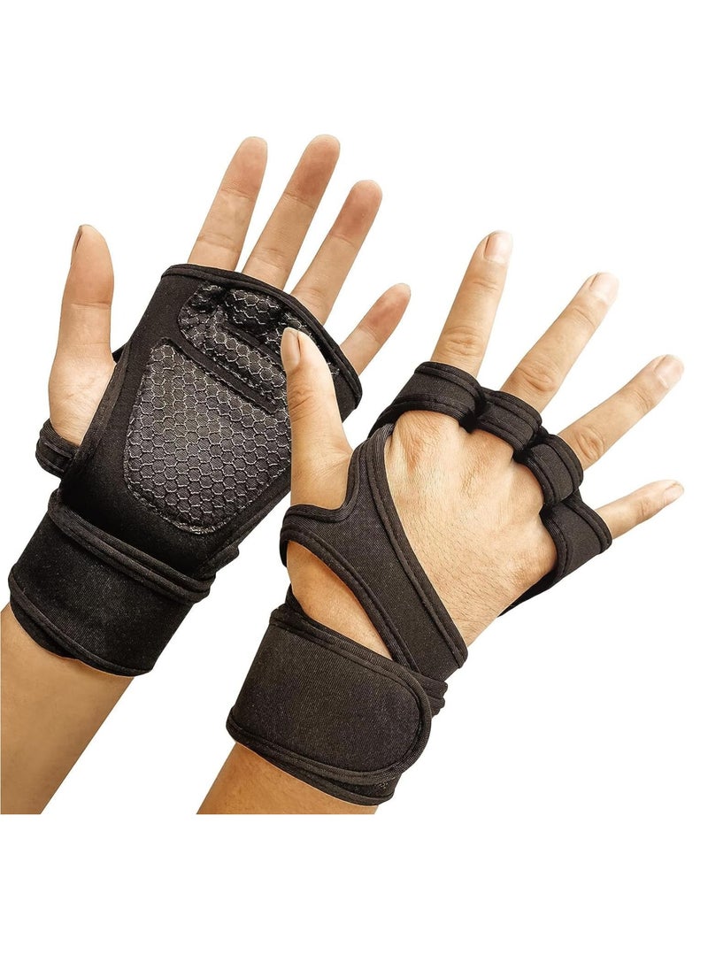 Arabest Gym Workout Gloves Cross Training Weight Lifting Gloves with Built in Wrist Wrap Support for Men and Women, Non Slip Silicone Padding, Palm Protection & Wrist Protection  - Image 1