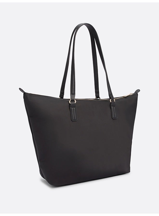 Tommy Hilfiger Denim حقيبة توت كلاسيكية سوداء اللون للنساء من تومي هيلفيغر سيجنتشر تاب، حقيبة كتف أنيقة متعددة الاستخدامات بسعة كبيرة للسفر والعمل وصالة الألعاب الرياضية - Image 3