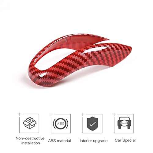 TOYCIDFG Car Interior Gear Shifter Knob Head Frame Cover Trim fit for Alfa Romeo Giulia 2017 2018 2019 Carbon Fiber Pattern (Red) - Image 4