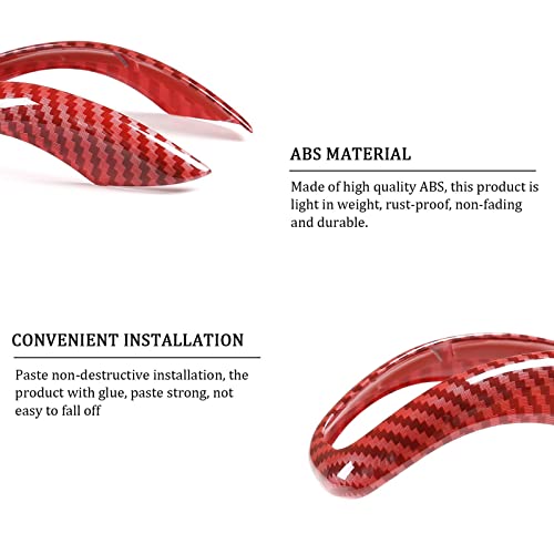 TOYCIDFG Car Interior Gear Shifter Knob Head Frame Cover Trim fit for Alfa Romeo Giulia 2017 2018 2019 Carbon Fiber Pattern (Red) - Image 3