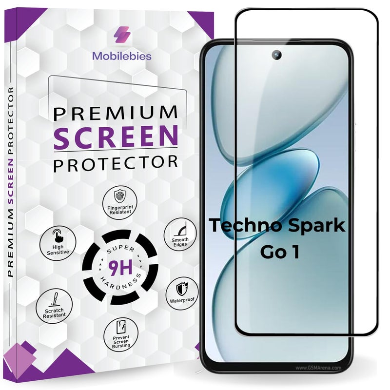 Mobilebies Premium Tempered Glass Screen Protector Guard For Tecno Spark Go 1 5G (6.67 Inch, Pack of 1) | Edge to Edge Coverage With Easy to installation kit - Image 1