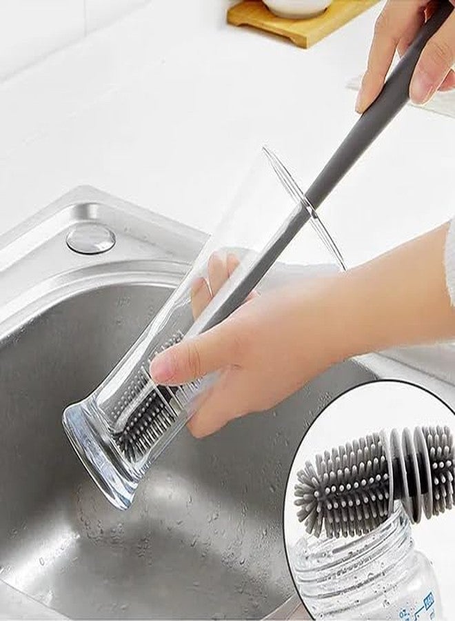 PGD Long Handle Silicone Scratch Free Feeding Bottle Cleaning Brush - Image 3