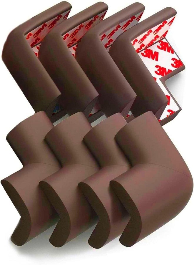 XBEY 12 Pack Soft Corner Protector Baby Proofing Edge and Corner Guards I Pre-Taped Corner Protectors I Child Safety Edge Guards I Soft Rubber Foam Furniture Corner Bumper Guards (14, Brown) - Image 1