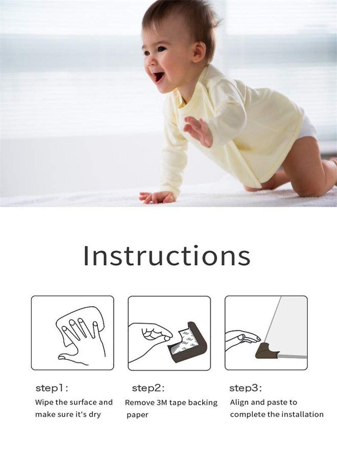 XBEY 12 Pack Soft Corner Protector Baby Proofing Edge and Corner Guards I Pre-Taped Corner Protectors I Child Safety Edge Guards I Soft Rubber Foam Furniture Corner Bumper Guards (14, Brown) - Image 2