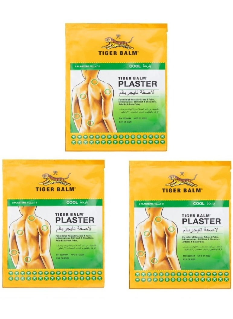 Tiger Balm - Pack of 3 Cool Pain Relief Medicated Cool Patches - (Each Pack Contains 2 Plaster) - Image 1