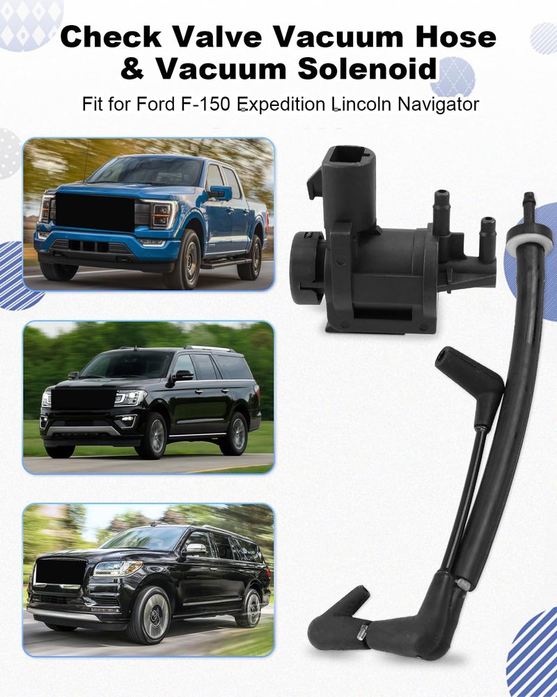 YUANTUO Check Valve Vacuum Hose and Vacuum Solenoid Fit for Ford F150 2015-2020, Fit for Ford Expedition 2018+, Fit for Lincoln Navigator 2018+, FL34-7A788-AD, FL3Z-3A788-B, 7L1Z-9H465-B - Image 3