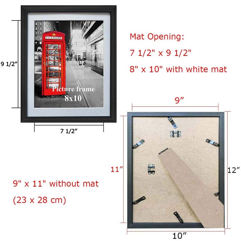 Amazing Roo إطارات الصور السوداء 8x10 مع حصيرة للجدار أو مجموعة زخرفة أعلى من 6 - Image 2