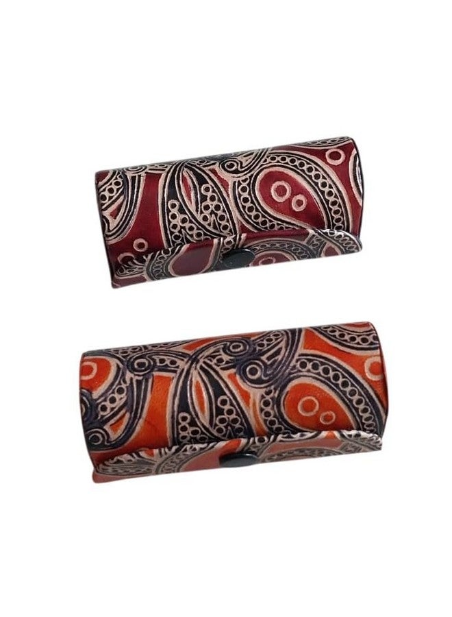 Tej Gifts - 2 Pieces Batik Print Leather Lipstick Case Stylish Holder with Mirror, Random Color with Traditional Batik Design, Jewellery Holder Box/Single Cover Gift Container for Hand Bag (2) - Image 4