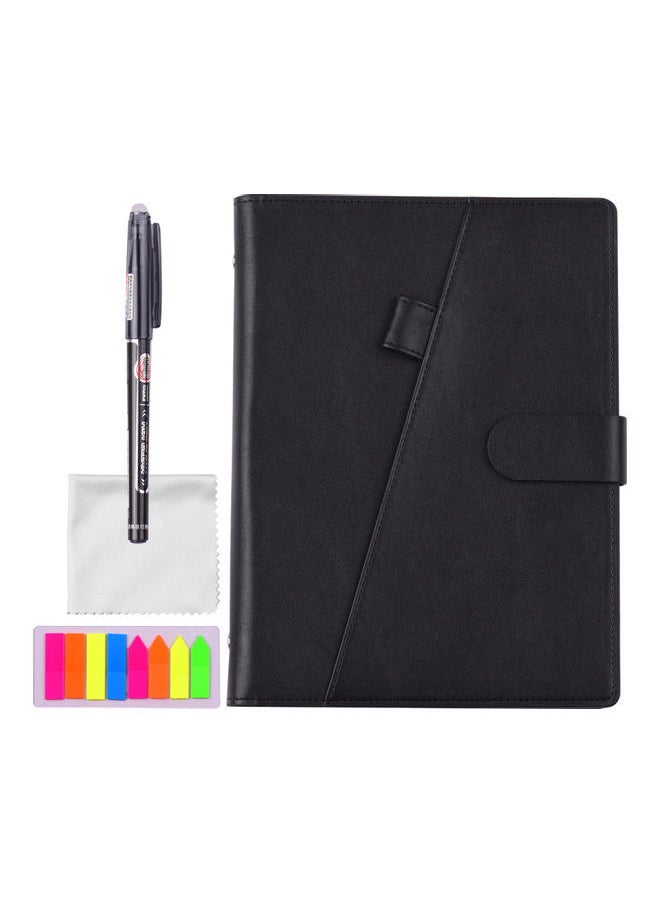 NIBEMINENT Erasable Notebook With Pen And Cloth Lebel Sticker Black  - Image 1