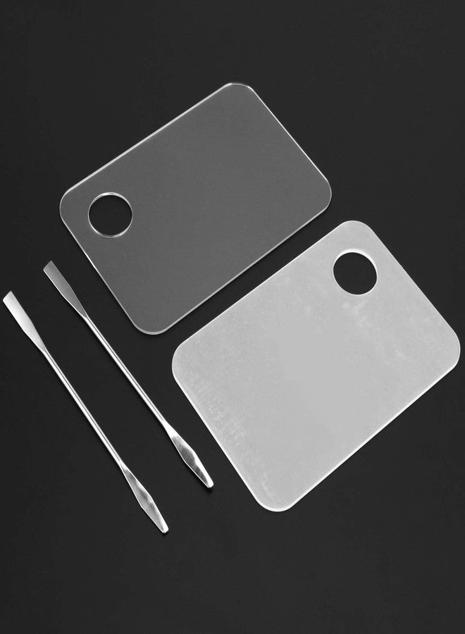 JAPCHET 6 Pcs Acrylic Cosmetic Makeup Palette with 6 pcs Color Mixing Sticks, Makeup Palette Mixing Tray for Painting & Craft - Image 5