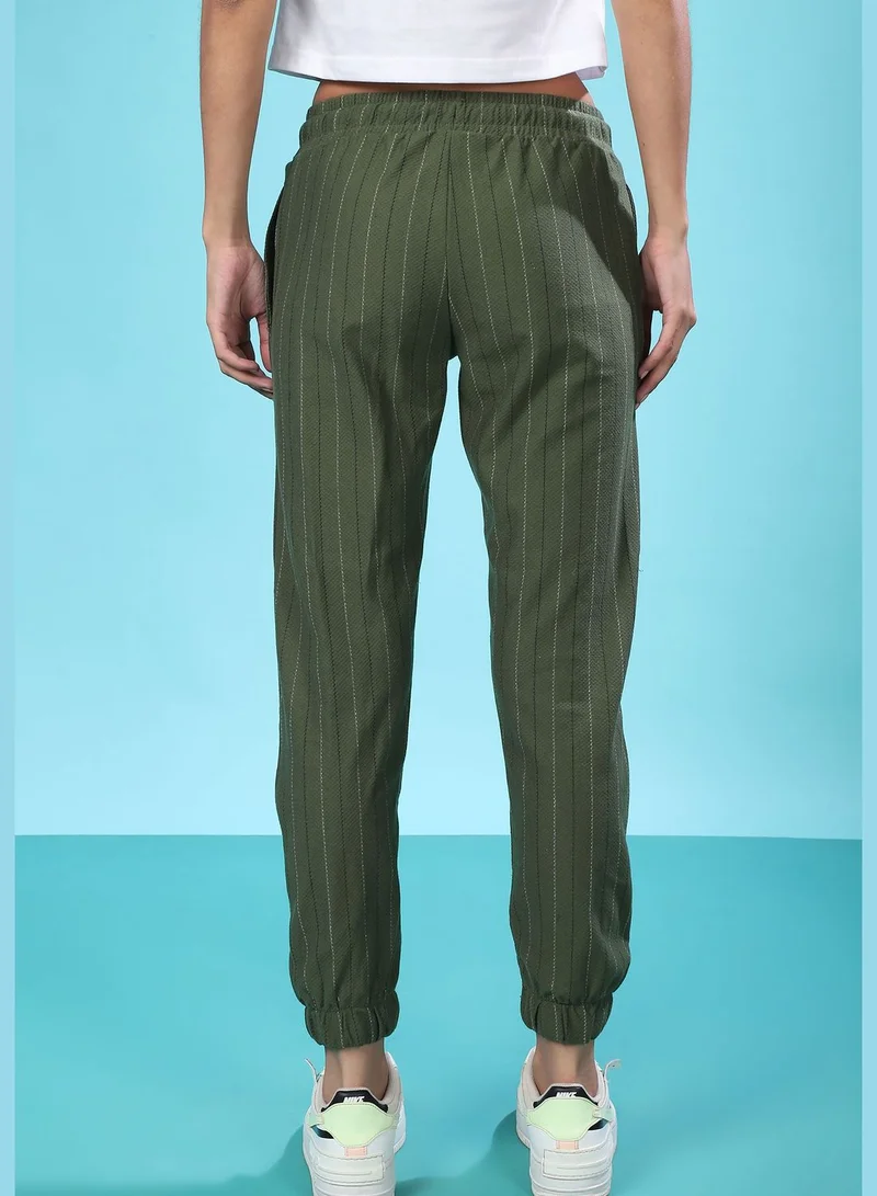 Campus Sutra Striped Track Pants