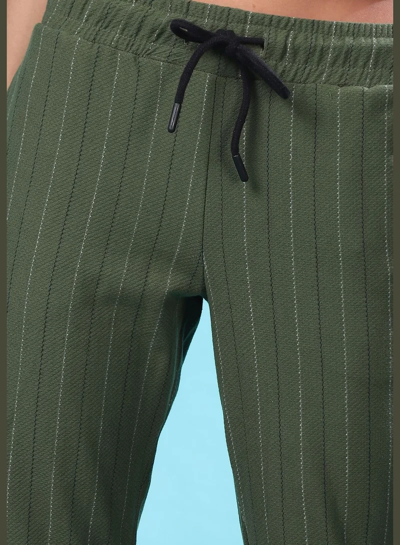 Campus Sutra Striped Track Pants