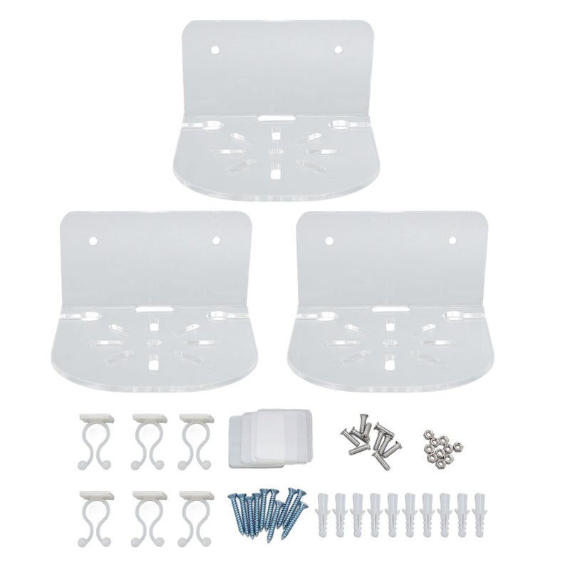 Acrylic Small Floating Shelf Transparent Wall Mounted Holder for Security Camera Speakers Baby Monitoring Device - Image 1
