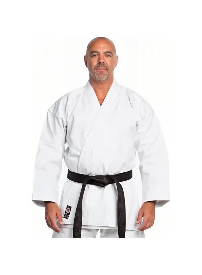 LAMAY Karate Gi for Men - Middleweight Martial Arts Karate Uniform - Preshrunk Sweat Wicking Fabric - Machine Washable - Free White Belt Smooth Drill Cotton Karate Top (XL, 165-174cm) - Image 1