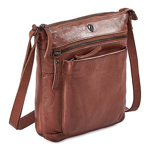Cochoa Real Leather Purse for Women Crossbody Bag Travel Shoulder Handbag Small Vintage Pocketbook (Cognac Washed Vintage) - Image 3